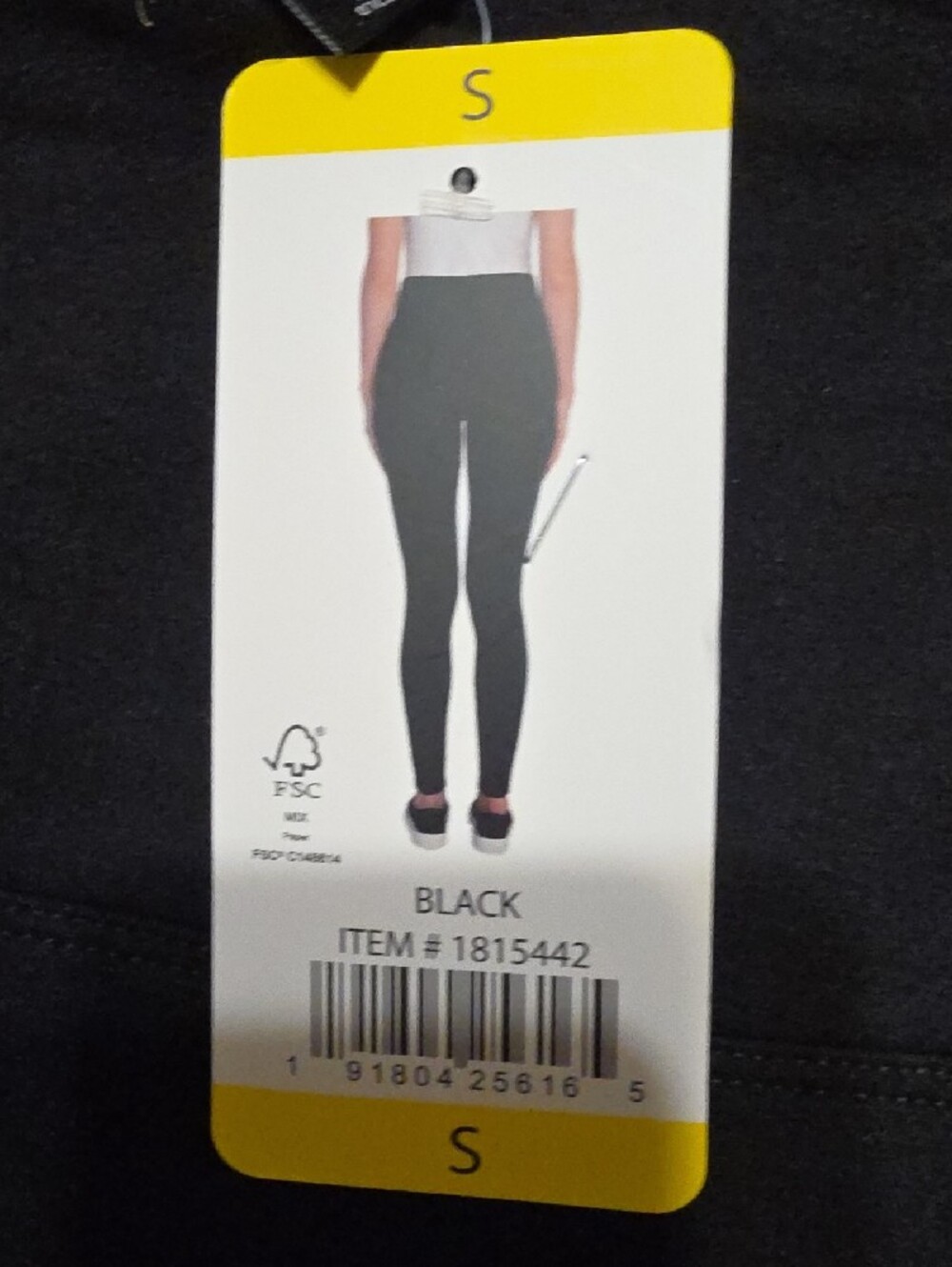 Max&MIA Black High-Waist French Terry Leggings Size Small - Picture 3 of 5